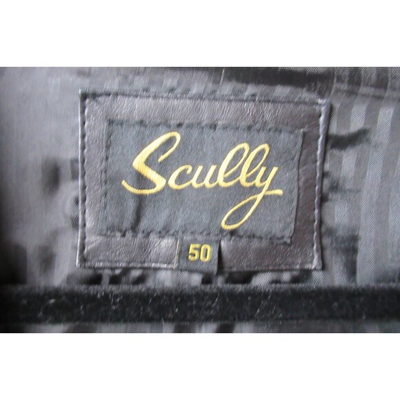 Scully Vest Men Sz 50 Black Leather Waist Coat Button Up Frontier Western Cowboy - Picture 3 of 7